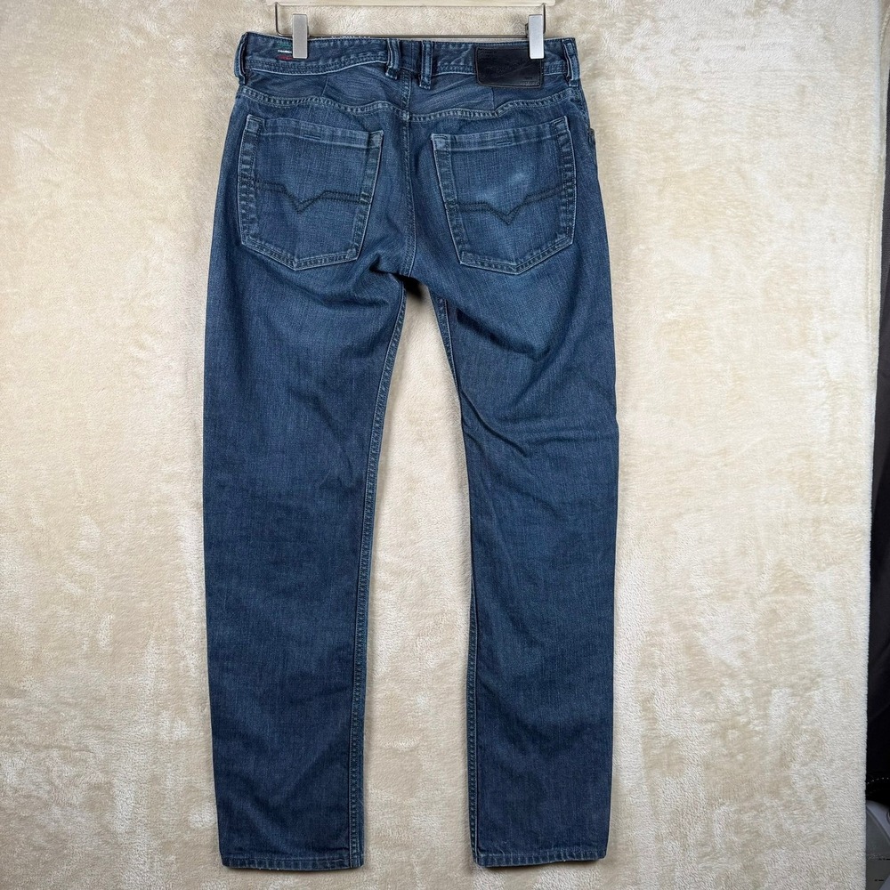 Diesel Zatiny Jeans '09 Men 32x32 Straight Dark Wash Y2K Low Rise Made in Italy - Picture 2 of 13